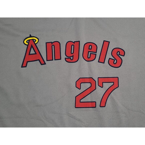 Mike Trout Basketball Style Jersey Gray MLB Los Angeles Anaheim Angels Size XL - Picture 5 of 7